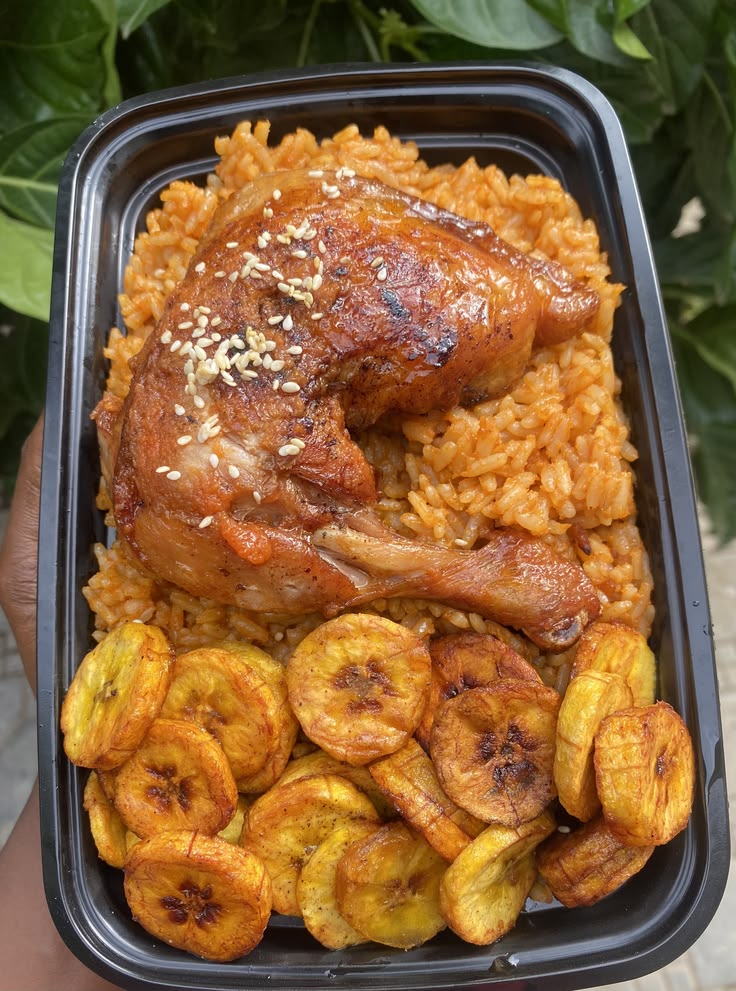 Smokey Jollof + Chicken + Plantain